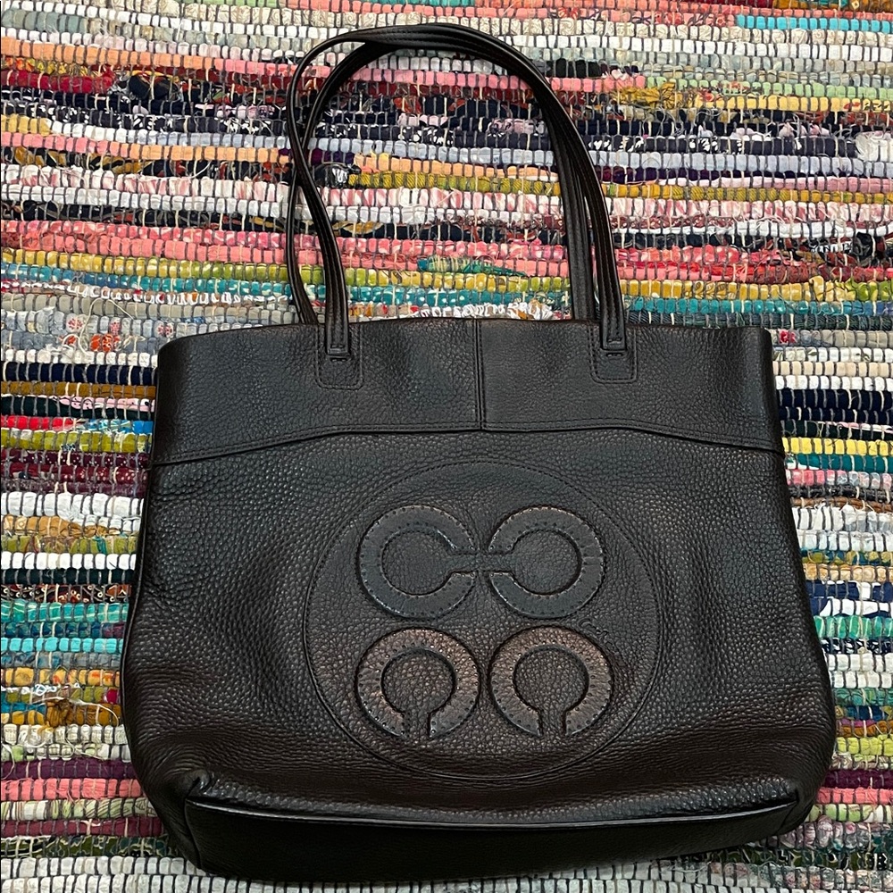 Vintage Coach Pebbled Leather Tote in Deep Drown